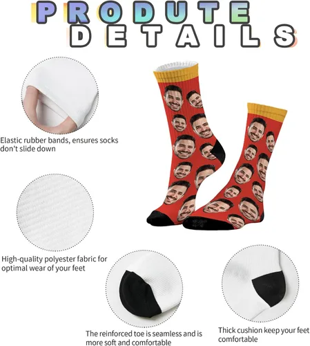 Miniatura 55 de Artsadd Calcetines personalizados para mujeres y hombres, amantes de los perros y gatos, regalos divertidos unisex personalizados