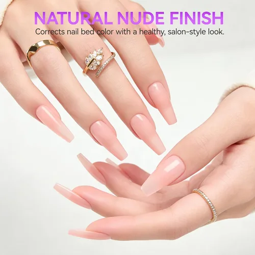 Miniatura 8 de Gelike EC Peachy Jelly Gel de Pegamento para Uñas - 6 en 1 Uñas Acrílicas Transparentes Extra Fuertes - Adhesivo de Extensión de Larga Duración UV
