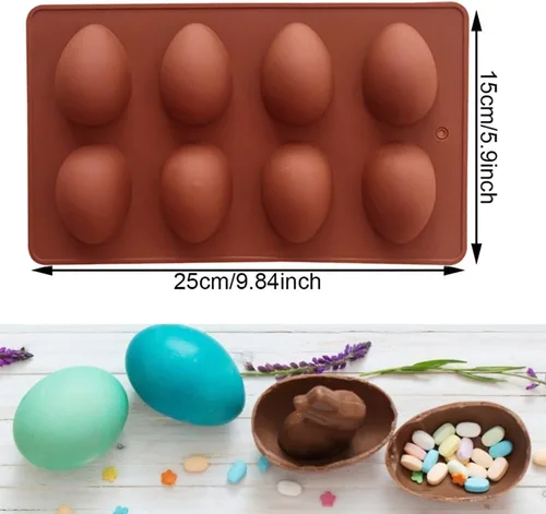 Miniatura 2 de Molde de silicona para chocolate de Pascua, molde de silicona con forma de huevo, moldes para hornear para dulces de Pascua, mini jabón, pastel