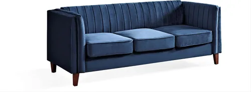 Miniatura 24 de Container Furniture Direct Sofá moderno de terciopelo de lujo para sala de estar con espuma de alta densidad, tapicería de tela suave, cojines