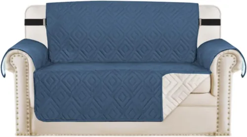 Miniatura 29 de H.VERSAILTEX Funda reversible para silla, protector de muebles antideslizante, resistente al agua, con correas elásticas de 2 pulgadas