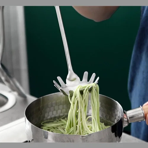 Miniatura 3 de Cuchara de pasta de acero inoxidable 304 ranurado cucharón de espaguetis colador y colador de cocina, utensilios de cocina a prueba de calor