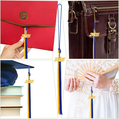 Miniatura 78 de Borla 2025, 1 unidad, borla de graduación para graduados 2025, borla 2025 con dijes de fecha dorada 2025 para fiestas de graduación, ceremonias