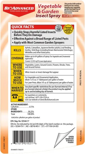 Miniatura 8 de Sbm Life Science 701521A, pulverizador concentrado para matar insectos en vegetales y en el jardín, de 32 oz., 1