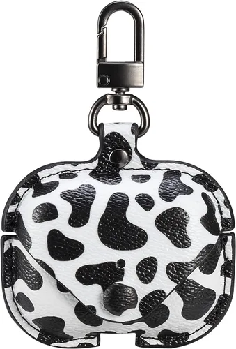 Miniatura 2 de Bonita funda de cuero para Airpods Pro, funda protectora de piel auténtica suave con llavero, a prueba de golpes, funda de carga inalámbrica