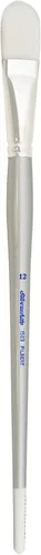 Miniatura 10 de Silver Brush 1503-6 - Cepillo Taklon blanco con mango largo, filbert, tamaño 6