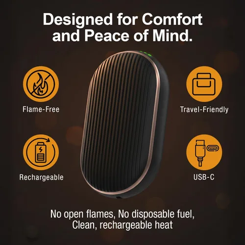 Miniatura 7 de Calentador de Manos Handy Heater Ultra - Recargable y Sin Cables con 3 Ajustes de Calor - Portátil, Alimentado por Batería, Ligero - Hasta 7 Horas
