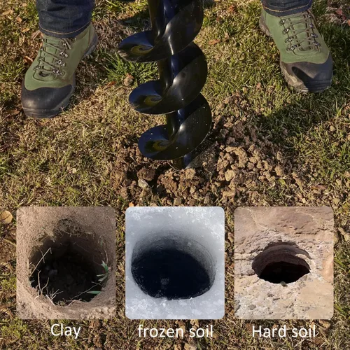 Miniatura 6 de Excavadora de agujeros para postes, 72 CC de 2 tiempos, excavadora de agujeros para poste de poste, excavadora de tierra a gas, 3 brocas de taladro