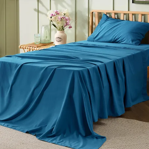 Miniatura 68 de Bedsure Sábanas de tamaño King – Sábanas suaves para cama de tamaño King, 4 piezas de hotel de lujo verde menta, juego de sábanas refrescantes de 11