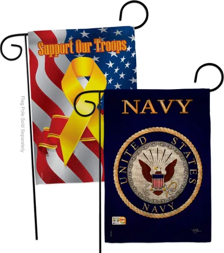 Miniatura 16 de Breeze Decor Bandera de jardín de 13 x 18.5 pulgadas, con licencia oficial de las Fuerzas Armadas de los Estados Unidos de la Marina de los Estados