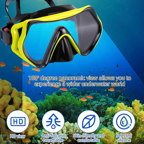 Miniatura 2 de TUDIVING Equipo de esnórquel para adultos, máscara de natación antivaho con vista panorámica, kit de esnórquel con parte superior seca, juego