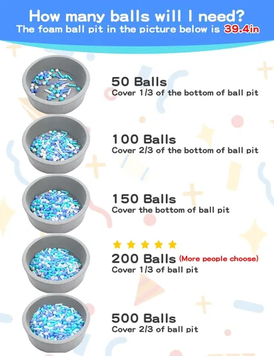 Miniatura 5 de Bolas para piscina de bolas STARBOLO para niños pequeños - Bolas de piscina de macaron a prueba de aplastamiento de plástico para niños pequeños