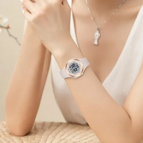 Miniatura 6 de GOLDEN HOUR Reloj de pulsera de silicona con cronógrafo digital impermeable para mujer