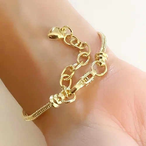 Miniatura 8 de LESLIE BOULES Pulsera de San Benito para mujer con dije de mal de ojo y piedra de azabache auténtica, Latón