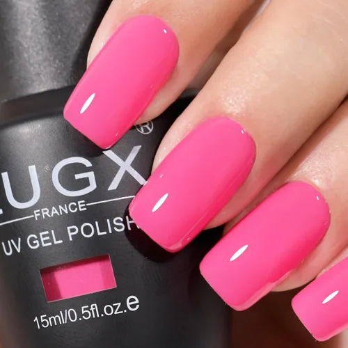 Miniatura 19 de L'UGX Esmalte de uñas de gel rosa translúcido, 0.5 onzas líquidas, esmalte de gel neutro nude, rosa, transparente, natural, UV, punta francesa