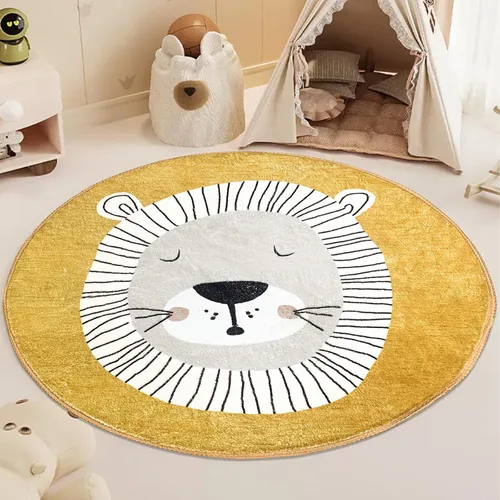 Miniatura 10 de USTIDE Alfombra extra grande para niños, alfombra suave de león, alfombra para dormitorio, alfombra para gatear bebé, alfombra de sala