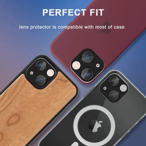 Miniatura 6 de Orzero Paquete de 2 protectores de lente de cámara para iPhone 13/iPhone 13 Mini, protector de cámara premium de metal y vidrio, recortes precisos