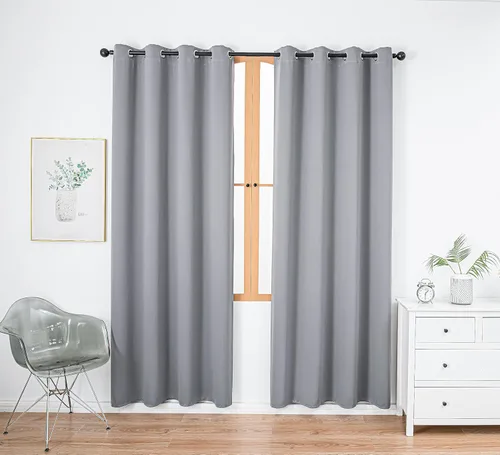 Miniatura 98 de PI Cortinas opacas para dormitorio, tratamiento de ventana con aislamiento térmico de anillo superior, cortinas oscurecedoras de habitación