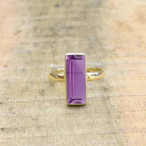 Miniatura 79 de Anillo de plata de ley maciza superpuesta de oro amarillo de 18 quilates para mujer, anillo de compromiso de plata esterlina, juego de bisel