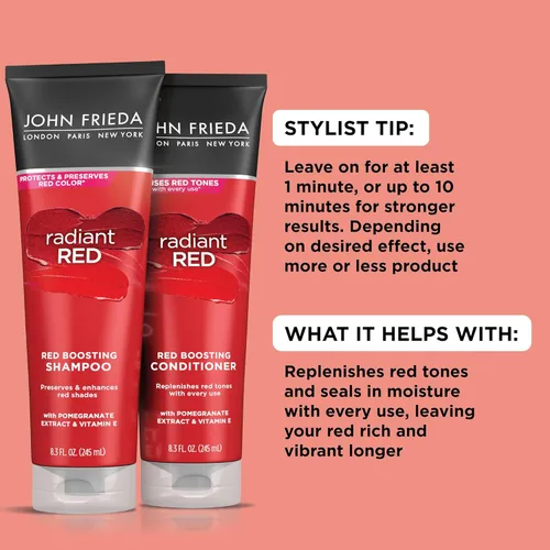 Miniatura 2 de John Frieda Paquete de champú y acondicionador Radiant Red, champú y acondicionador mejorador, ayuda a mejorar los tonos, con granada y vitamina E