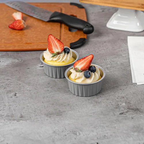 Miniatura 10 de Restaurantware Ramekins desechables de 4 onzas, 100 vasos desechables redondos de crema brulee, aptos para horno para magdalenas y magdalenas, tazas