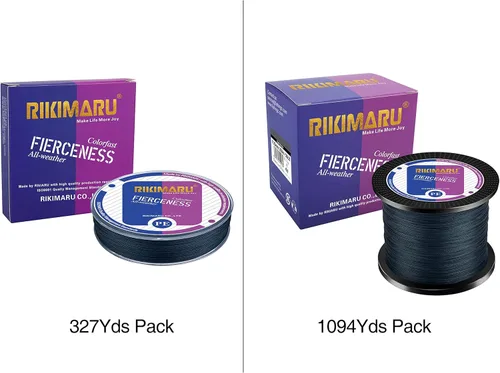 Miniatura 2 de Rikimaru - Sedal de pesca trenzado, resistente a la abrasión, Superline con cero elasticidad y baja memoria. Diámetro extrafino 327-1094 yardas