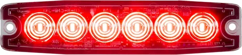 Buyers Products 8892203 - Luz estroboscópica LED de 5 pulgadas, 6 LED, 23 patrones de flash, carcasa de aluminio, luces de advertencia para Rojo