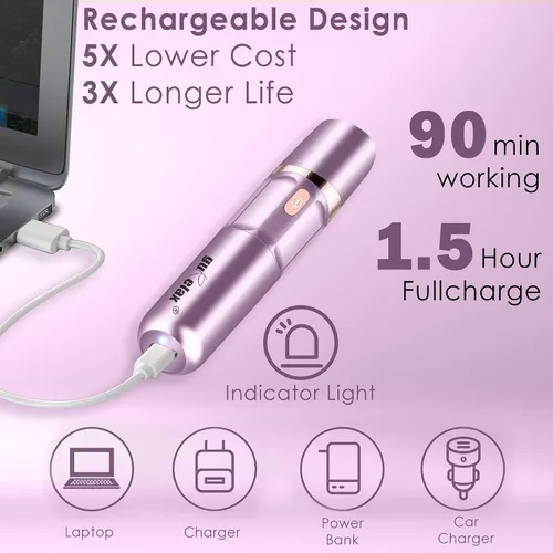 Miniatura 5 de Depiladora para mujer, depiladora eléctrica inalámbrica 2 en 1, depiladora facial compacta con cabeza chapada en oro de 18 quilates, para cara