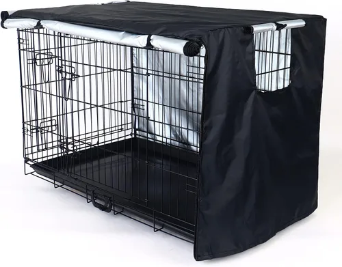 Miniatura 6 de kefit Funda para Jaula de Perro de 36 Pulgadas, Cubierta para Perrera para Jaula de Perro de Alambre, Negra Negro