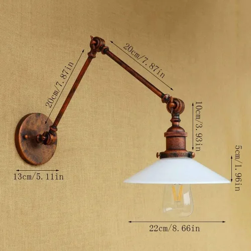 Miniatura 3 de Wall Mount Light Industrial Retro Adjustable Swing Arm Wall Lamp Sconce Antique Foldable Wall Light Living Room Bedside s Balconies Aisles Farmhouse