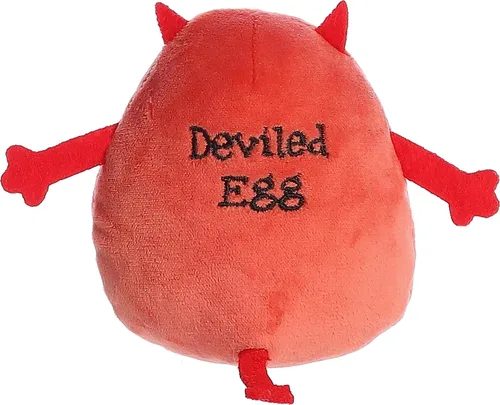 Miniatura 3 de Aurora® Punny Eggspressions™ - Peluche de huevo diabólico - Juego de palabras humorístico - Expresión juguetona - Rojo 3.5 pulgadas