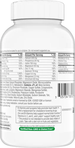 Miniatura 12 de Centrum Minis Silver multivitamínico para adultos de 50 años o más, suplemento multimineral, vitamina D3, vitaminas B, sin gluten, ingredientes sin