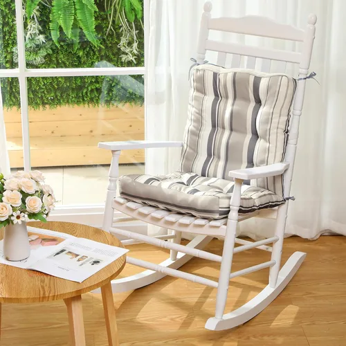 Miniatura 7 de Hoteam Juego de 6 cojines para sillas de patio al aire libre, 20 x 40 pulgadas, cojines de patio para sillas altas para muebles de exterior, Beige