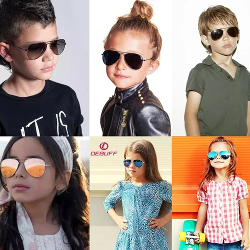Miniatura 2 de DeBuff Gafas de sol polarizadas de aviador para niños y niñas de 5 a 18 años cara pequeña para adultos 2047in