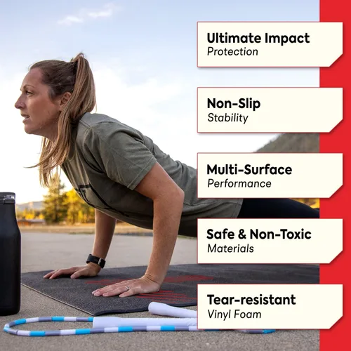 Miniatura 4 de EliteSRS Jumps Premium - Alfombrilla antideslizante de gran formato para entrenamiento en casa, adecuada para todas las superficies