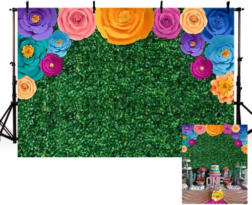 MEHOFOND Pancarta de fondo para fiesta temática mexicana, festival mexicano, cumpleaños, decoración de fiesta, hojas verdes, fondo de fotografía,