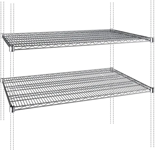Miniatura 4 de Estantería de alambre cromado, paquete de 2 estantes, estantes de almacenamiento NSF resistentes (14 pulgadas de ancho x 24 pulgadas de largo)