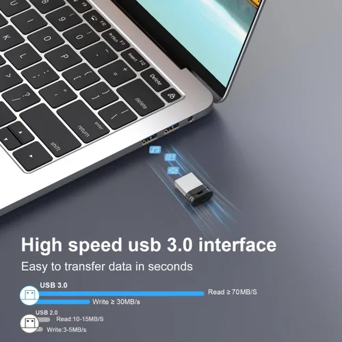 Miniatura 3 de RAOYI Paquete de 5 unidades de 16GB USB 3.0, unidad flash USB mini ultra delgada con cordón - Negro