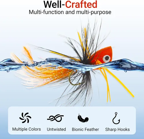 Miniatura 4 de Poppers de Pesca con Mosca Moscas Secas de Pesca con Mosca Señuelos de Pesca en Superficie Moscas Popper para Lubina Señuelos de Insectos Cebo
