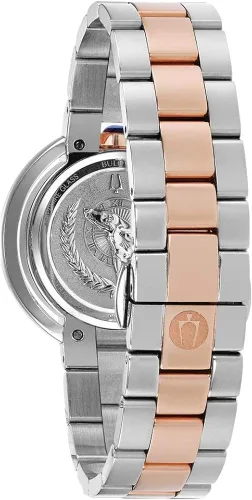 Miniatura 2 de Bulova Rubaiyat 98R247 - Reloj de cuarzo con esfera plateada y diamantes de acero de dos tonos