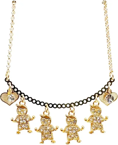 Miniatura 14 de SIFRIMANIA Personalized Children's Charm Choker Necklace, Boys or Girls Customizable Pendants, Growing Family Jewelry for Women