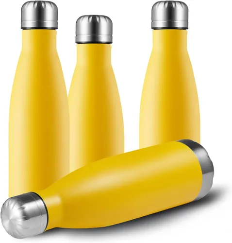 Miniatura 44 de MEWAY Botella de agua deportiva de 17 onzas con aislamiento al vacío, de acero inoxidable, a prueba de fugas, doble pared en forma de cola, mantiene