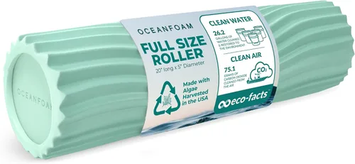 Miniatura 10 de Oceanfoam Tidal Roller - Azul Marino Oscuro - Rodillo de espuma para masaje muscular para dolor de espalda y estiramiento - Textura de onda ancha
