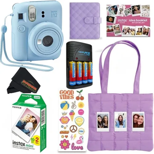 Miniatura 15 de FUJIFILM INSTAX Mini 12 Holiday Bundle 2025 con película extra Instax Mini + 4 pilas AA y paño de limpieza de microfibra Sunshine Photo
