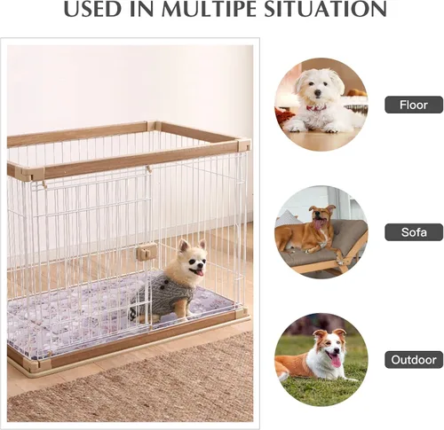Miniatura 6 de BVAGSS XH079 - Almohadilla reversible para jaula de perro, de espuma viscoelástica, suave, cálida, lavable a máquina, colchón para perreras