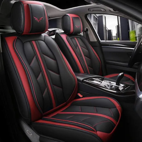 Miniatura 9 de Juego completo otoez de fundas de asiento para coche de piel sintética de lujo, universal, para asientos delanteros y traseros, se adapta a