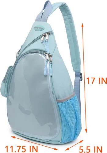 Miniatura 2 de Bolsa Oxford Ita Kawaii con Pin de visualización, mochila de pecho, mochila de un solo hombro, mochila deportiva, mochila para senderismo, mochila