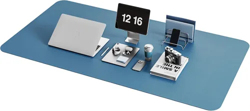 Miniatura 12 de YSAGi Almohadilla de escritorio de piel antideslizante, tapete impermeable para teclado de computadora portátil, protector de mesa y alfombrilla