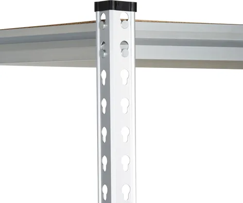 Miniatura 5 de Amazon Basics - Estantería de almacenamiento de resistencia media de doble poste, 5 niveles, tablero prensado, aluminio, 36 x 18 x 72 Servicio