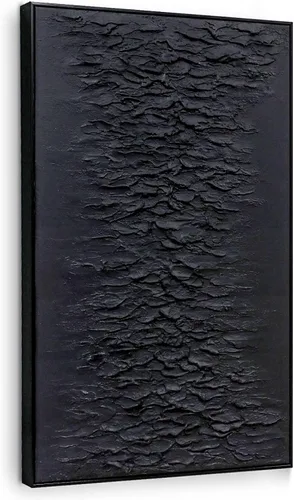 Miniatura 10 de Pintura de Arte de Pared Abstracta Neutra Enmarcada - Decoración de Pared de Lienzo Abstracto Grande con Ilustraciones de Curvas 3D Pintado a Mano